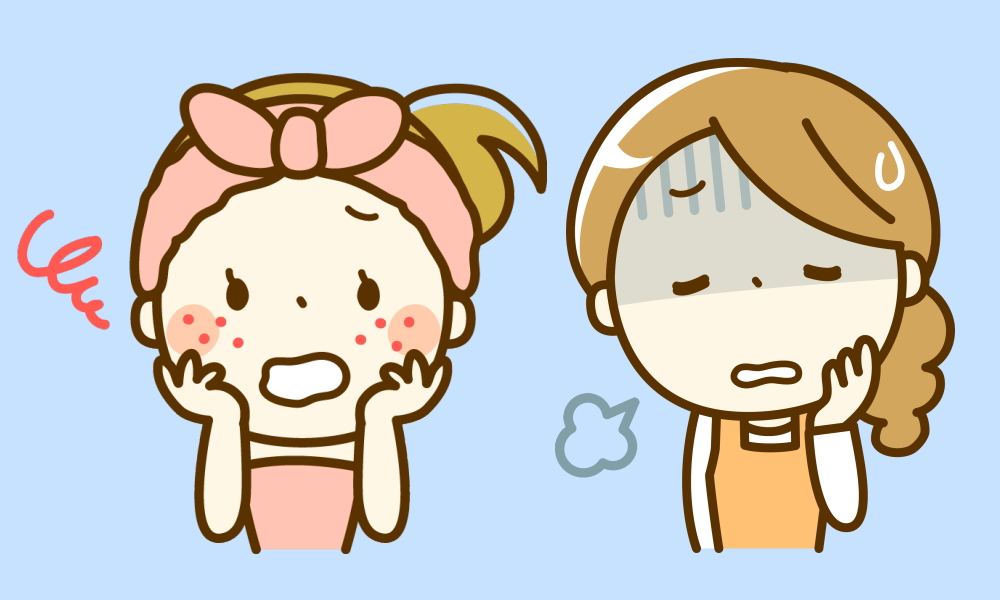 肌が荒れてる女性